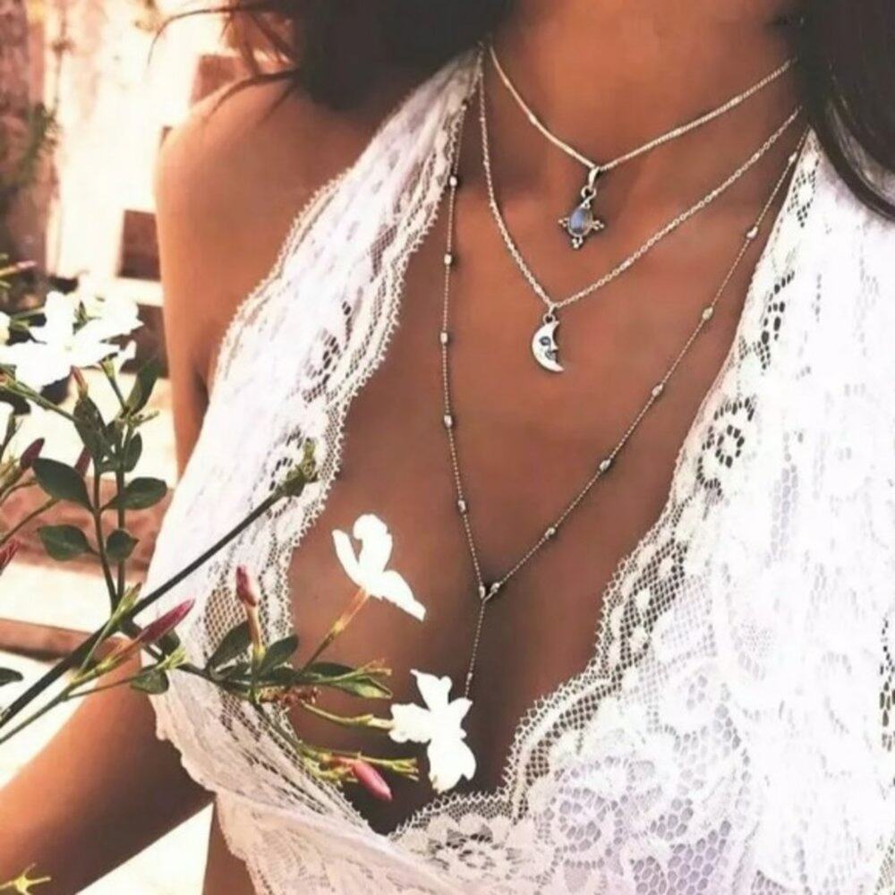 *Carol* Moon Layered Boho Necklace